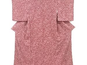 リサイクル　縮緬地枝梅模様小紋着物